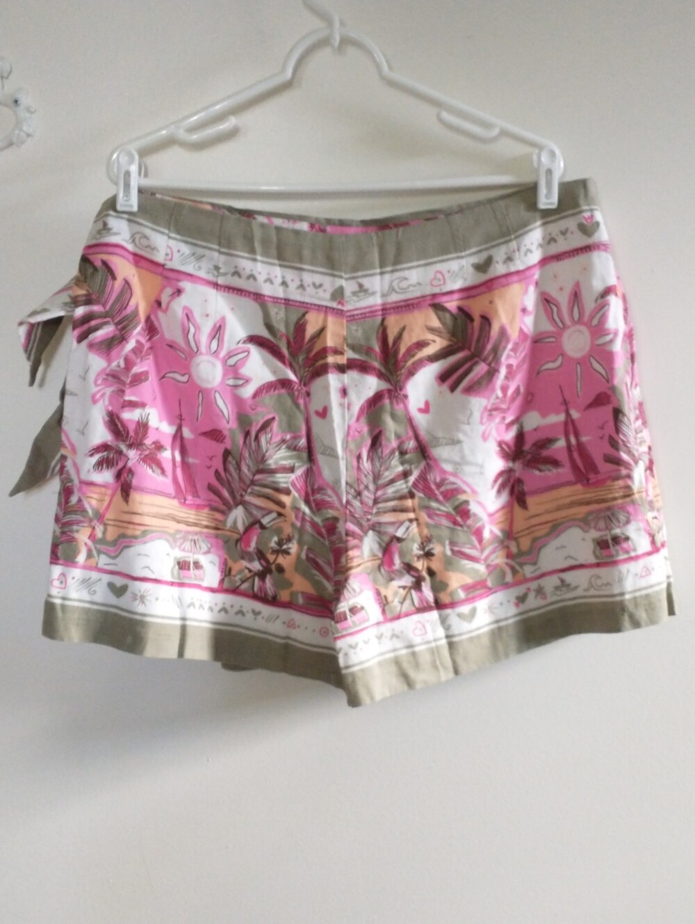 Ann Taylor LOFT Tropical Floral Beach Wrap Skirt-Shorts Skort 16 - Picture 8 of 13